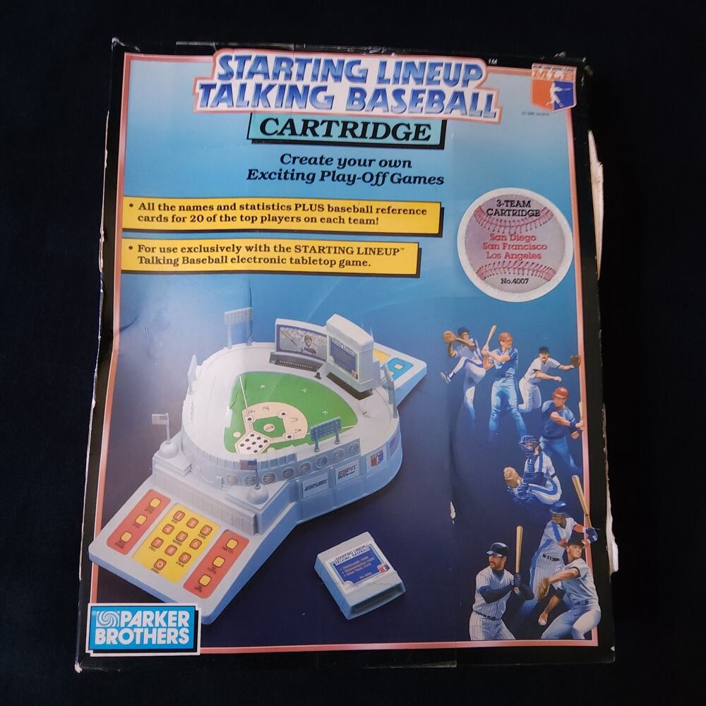 1988 Starting Lineup Talking Baseball 3 Team Cartridge Box MLB Dodgers Padres